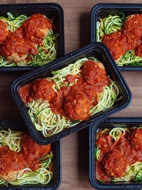 low carb zoodle meal prep
