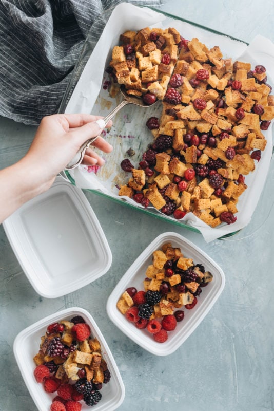 Paleo Cran-Blackberry Overnight French Toast