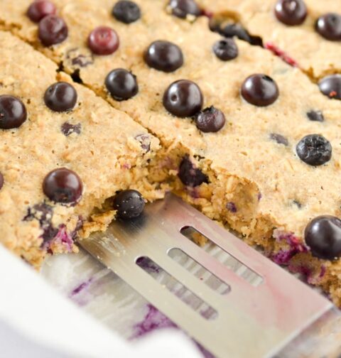 One Dish Baked Blueberry Oatmeal -9