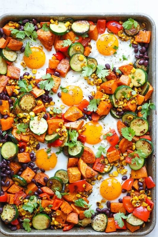 Sweet Potato Black Beans and Egg Lunch Recipe