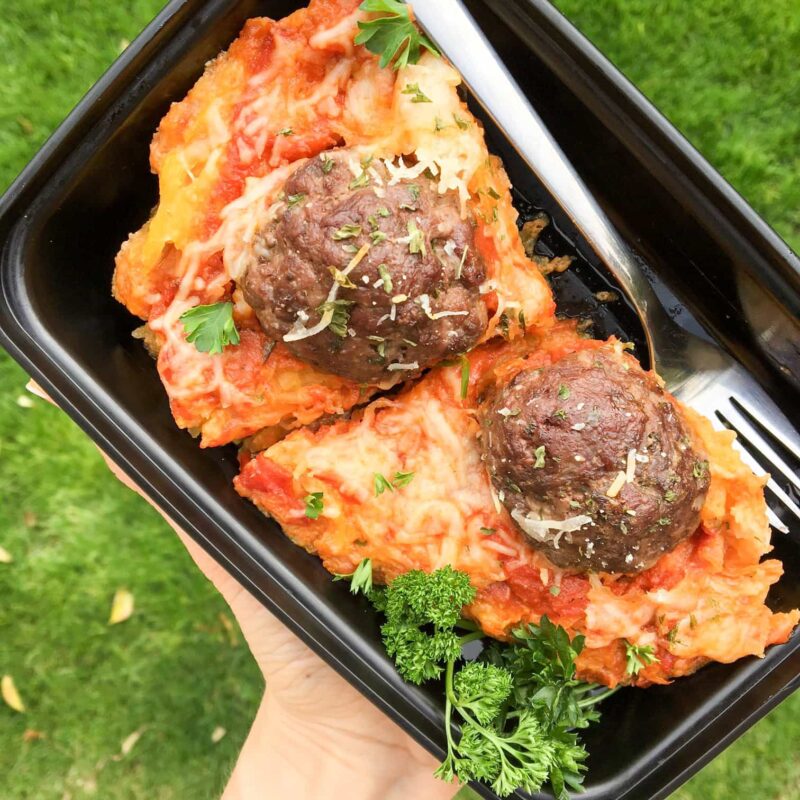 One Skillet Baked Spaghetti Squash & Meatballs 2