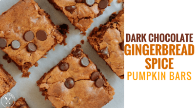 Dark Chocolate Gingerbread Spice Pumpkin Bars