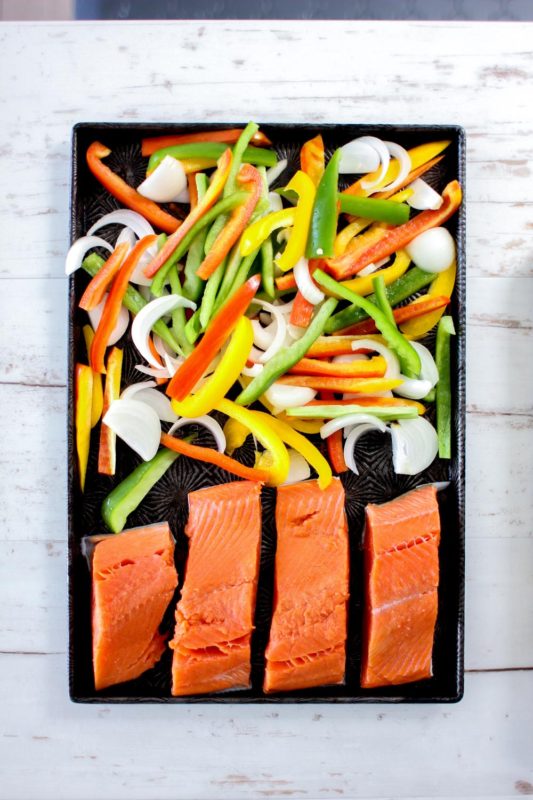 One Pan Fajita Salmon Meal Prep