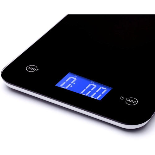 EatSmart Precision Pro Digital Kitchen Scale, Black Chrome