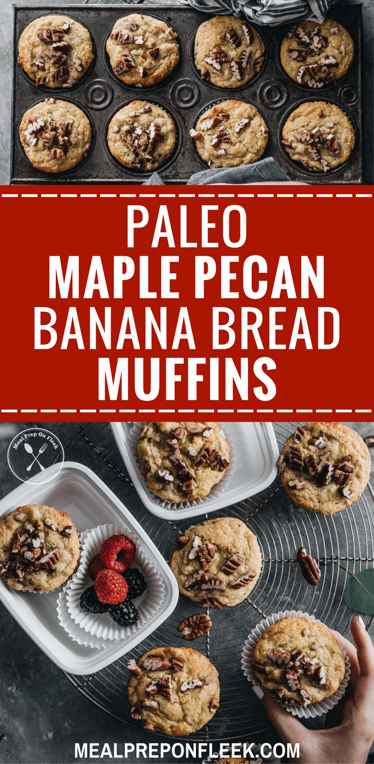 Paleo Maple Pecan Banana Bread Muffins