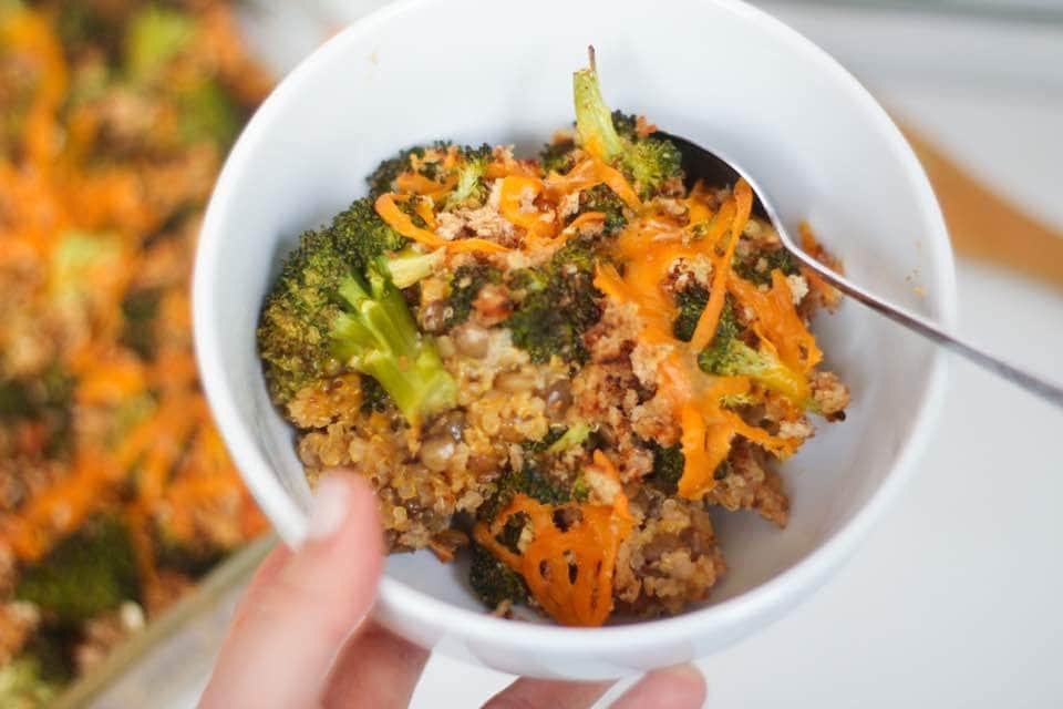 Broccoli Lentil Quinoa Casserole