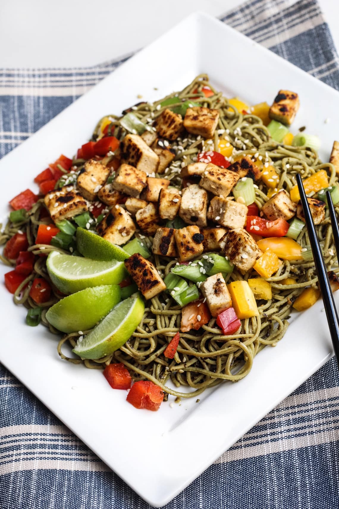 $3 Edamame Pasta with Tofu and Veggies