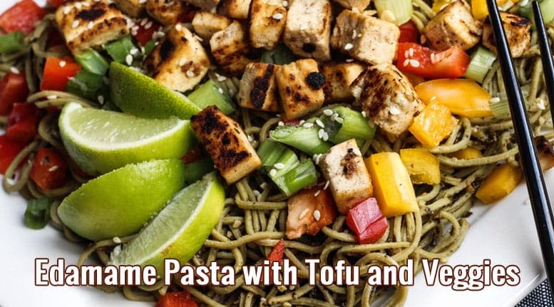 Edamame-Pasta-with-Tofu-and-Veggies recipe