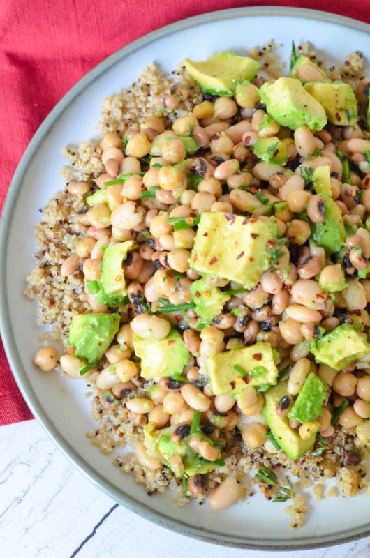 High Protein Vegan Bean and Avocado Salad