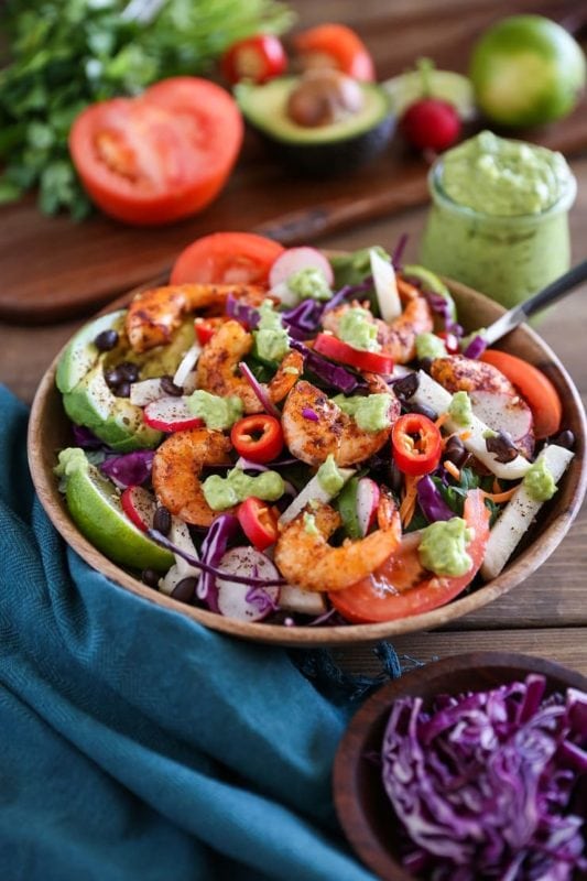 Healthy Shrimp Taco Salad Recipe