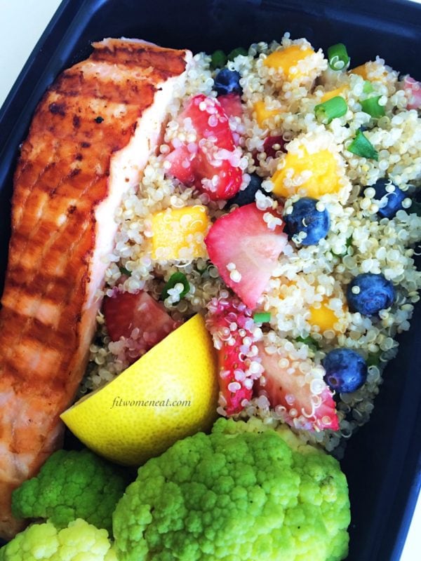 Fruity Quinoa and Grilled Salmon