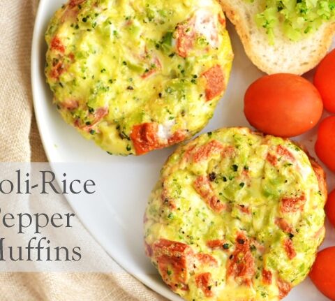 Broccoli Rice Red Pepper Egg Muffins