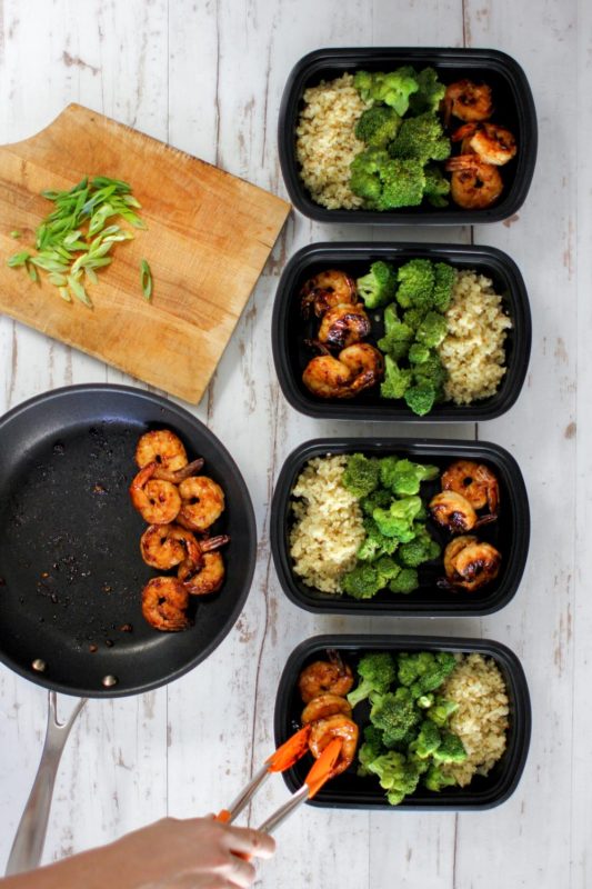 Coconut Sugar Sriracha Shrimp Meal Prep