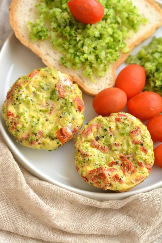 Broccoli Rice Red Pepper Egg Muffins