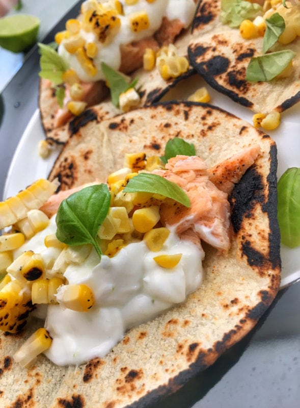 cajun salmon tacos with roasted corn