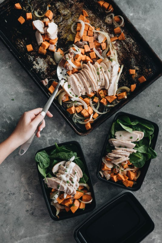 Chicken Bacon Ranch Meal Prep Salads - Cooks Well With Others