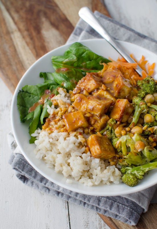 Peanut Tofu Buddha Bowl 