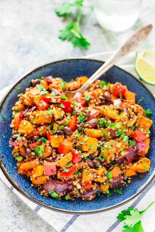 Roasted Sweet Potato Black Bean Quinoa Salad