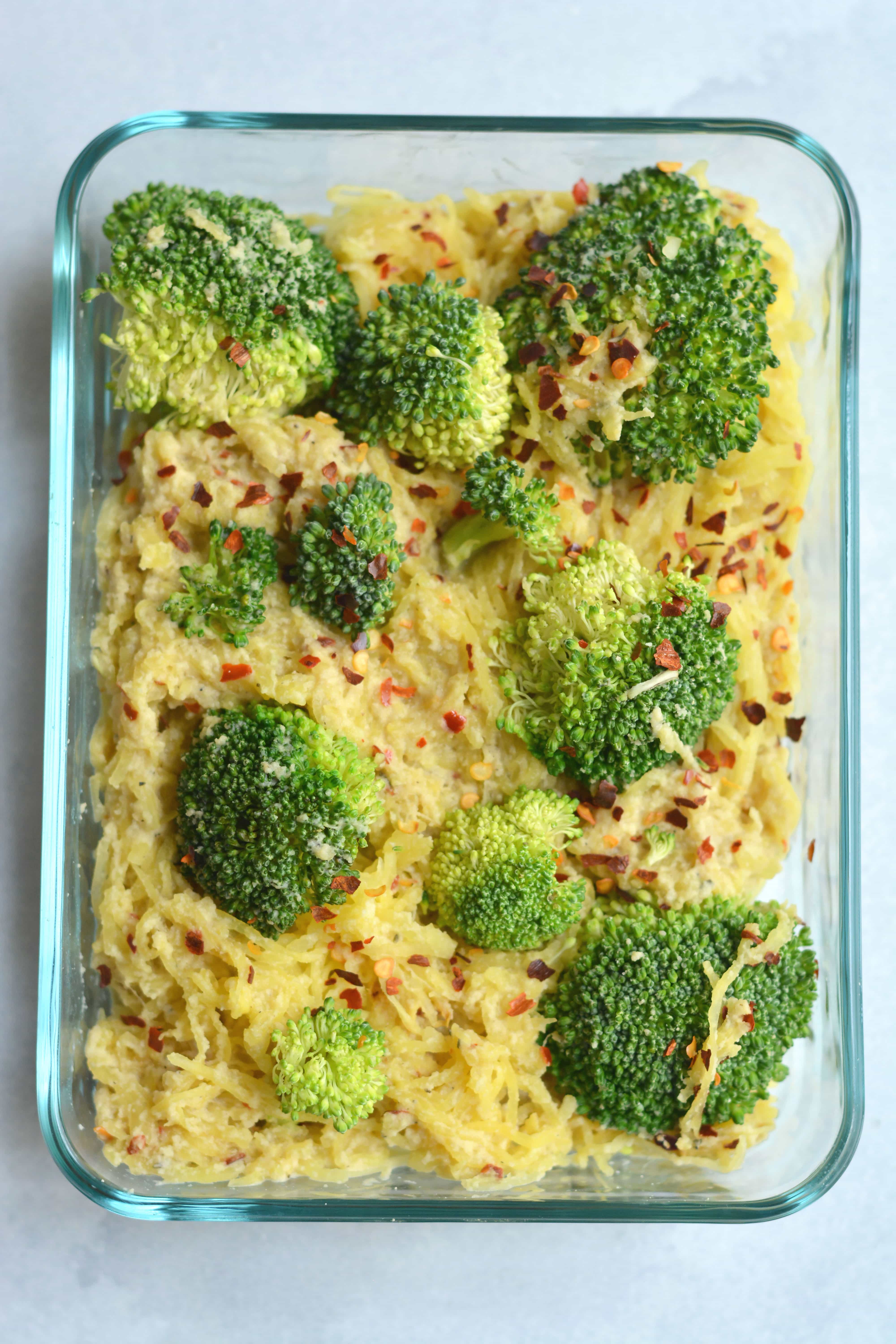 Cheesy spaghetti squash meal prep recipe