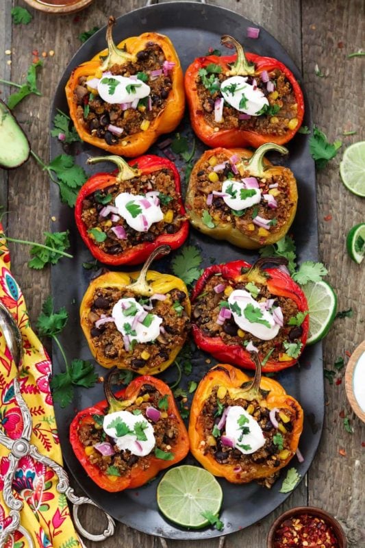 Santa Fe Quinoa Stuffed Bell Peppers 