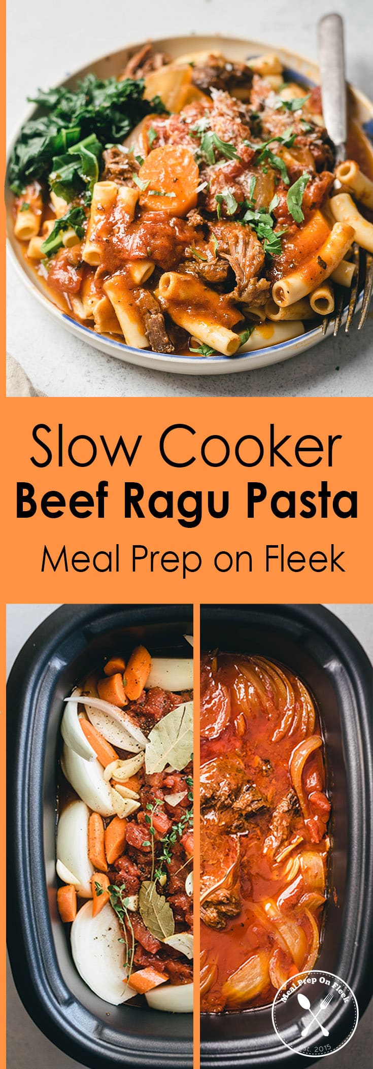 Slow Cooker Beef Ragu Pasta Meal Prep Recipe