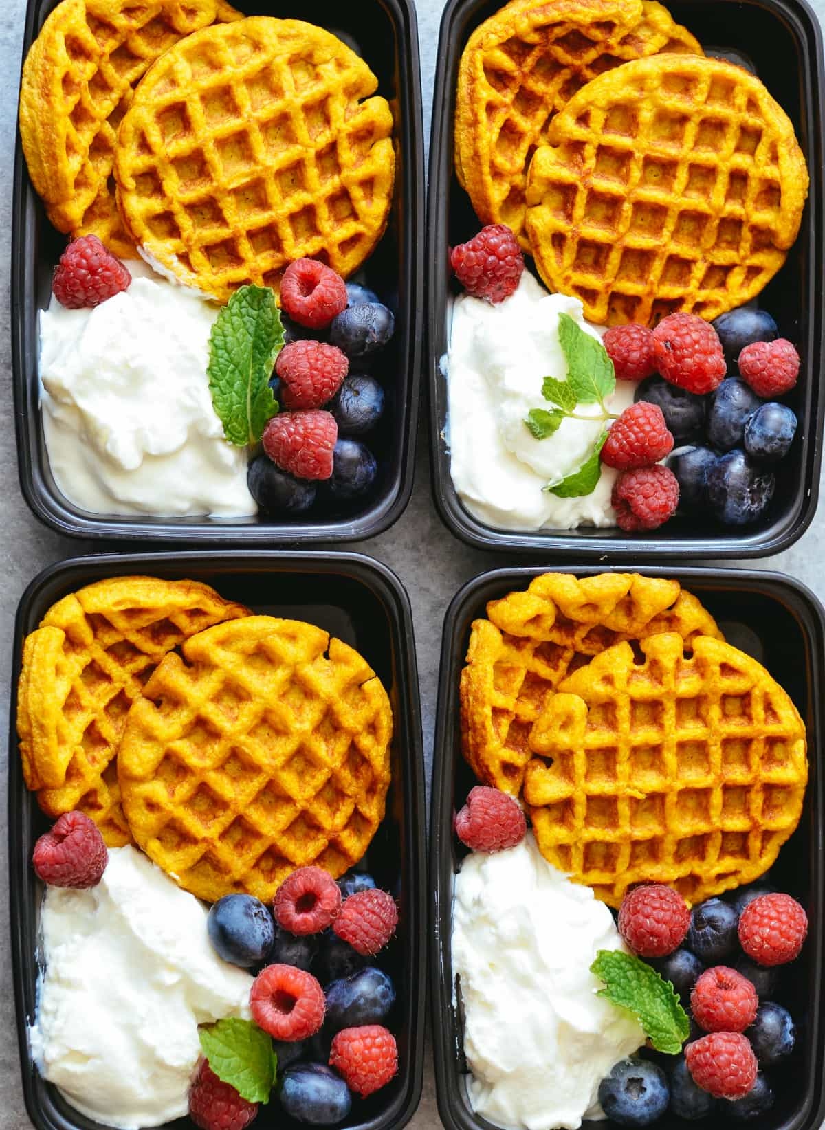 Kabocha Squash Waffle Meal Prep