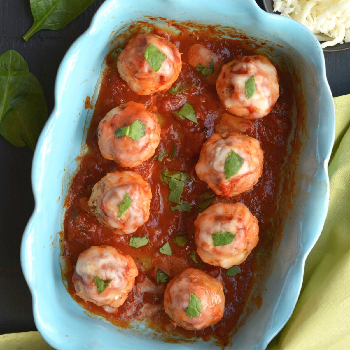 Cheesy Low Carb Chicken Meatballs