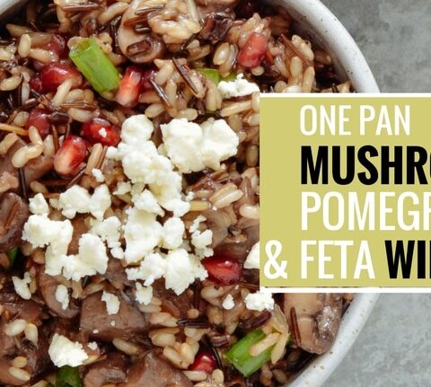 One Pan Mushroom, Pomegranate & Feta Wild Rice