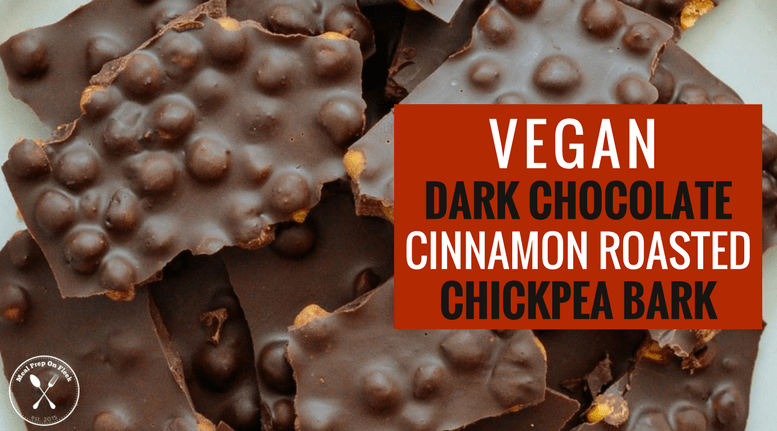 Vegan Dark Chocolate Cinnamon Roasted Chickpea Bark