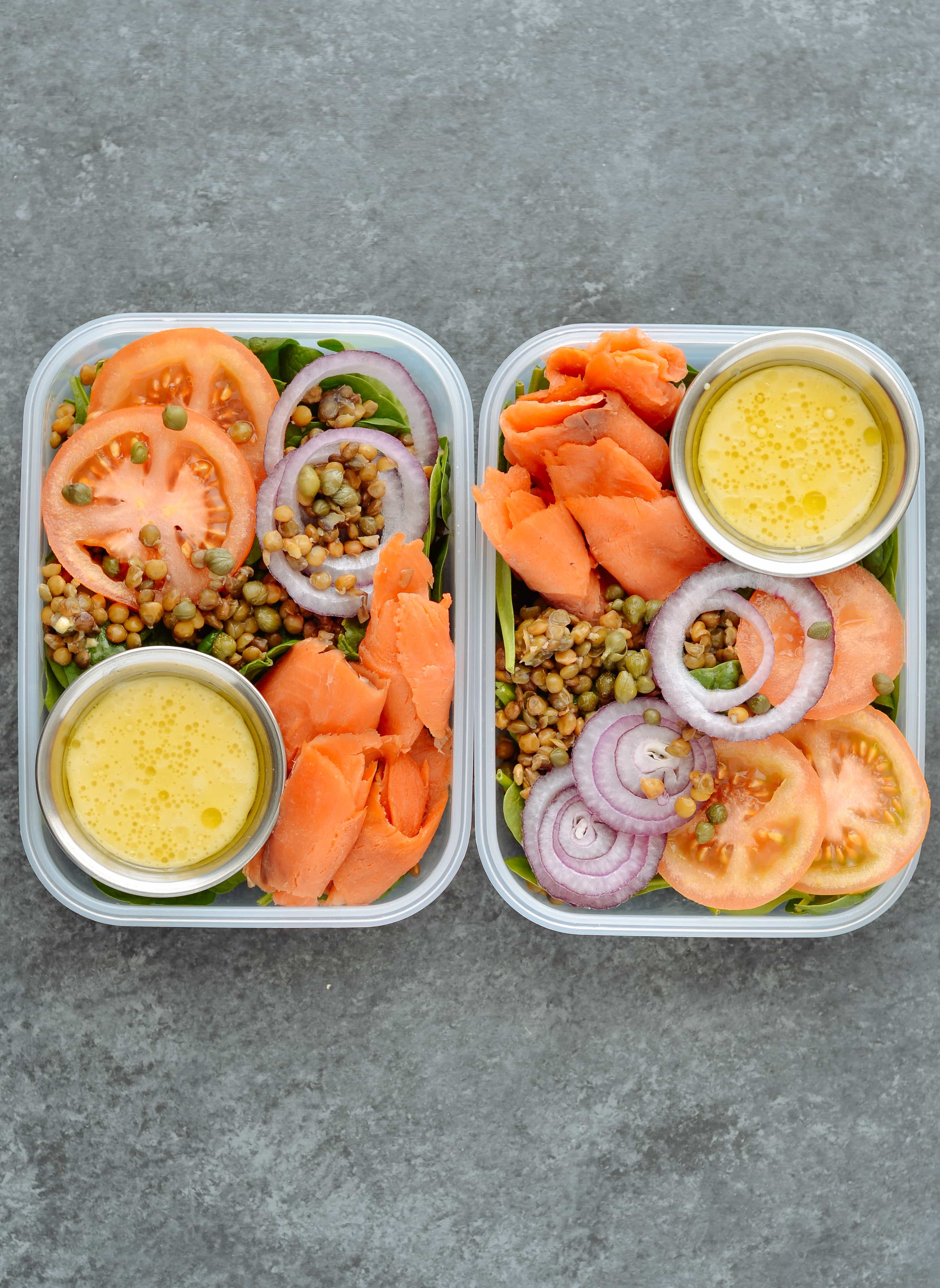 Smoked Salmon & Lentil Breakfast Salad - Meal Prep on Fleek™