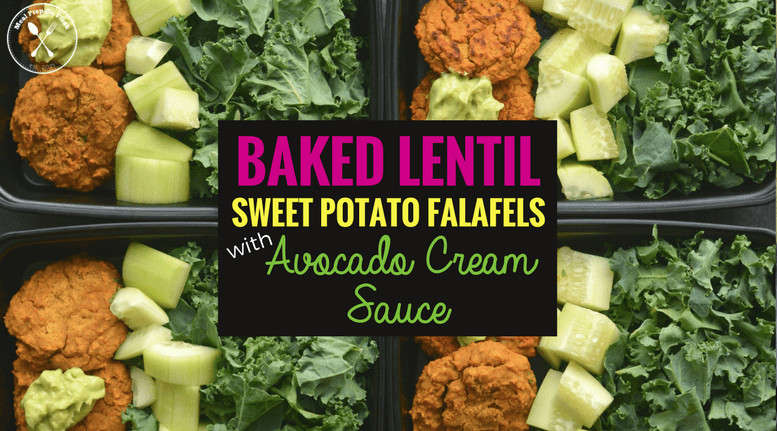 Baked Lentil Sweet Potato Falafels with Avocado Cream Sauce
