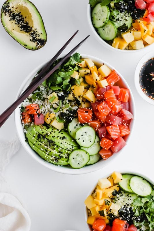 Meal Prep Salmon Poke Bowl Recipe - Workweek Lunch