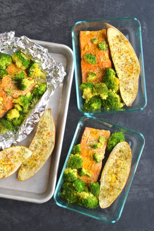 Turmeric Ginger Salmon in Foil Meal Prep