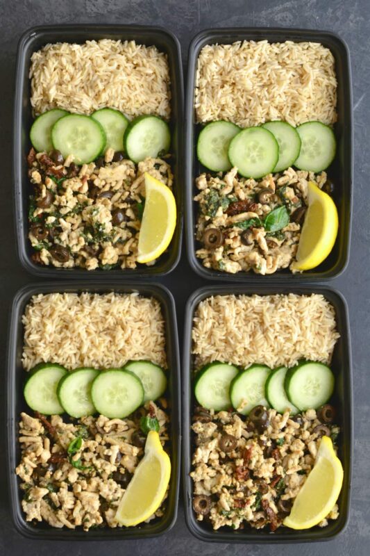 Greek Rice & Turkey Meal Prep Bowls