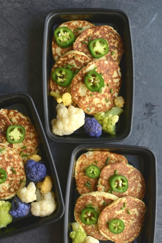 Cheesy Mexican Cauliflower Fritter Meal Prep