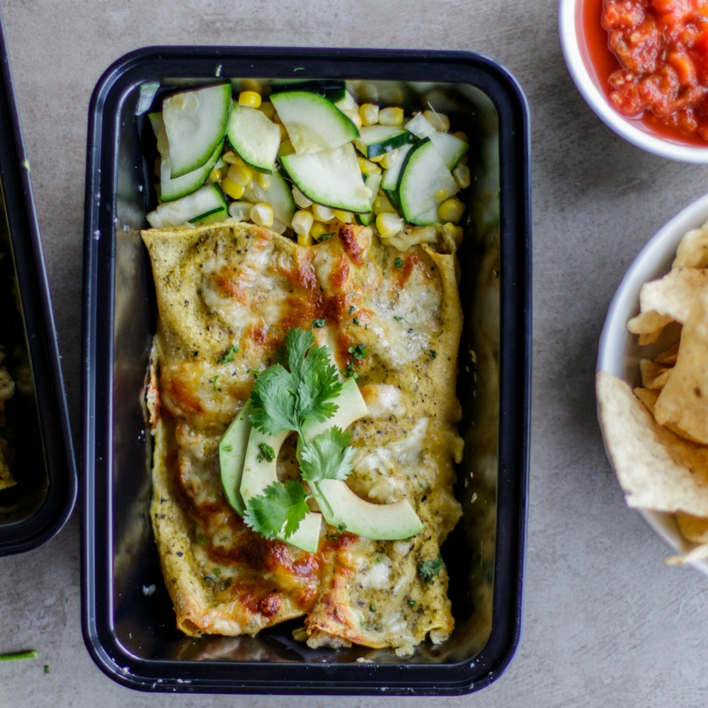 Salsa Verde Chicken Enchiladas Meal Prep