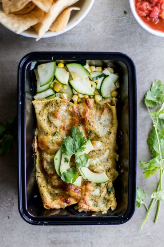 Salsa Verde Chicken Enchiladas Meal Prep