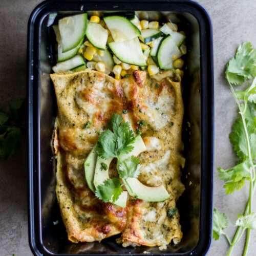 Salsa Verde Chicken Enchiladas Meal Prep
