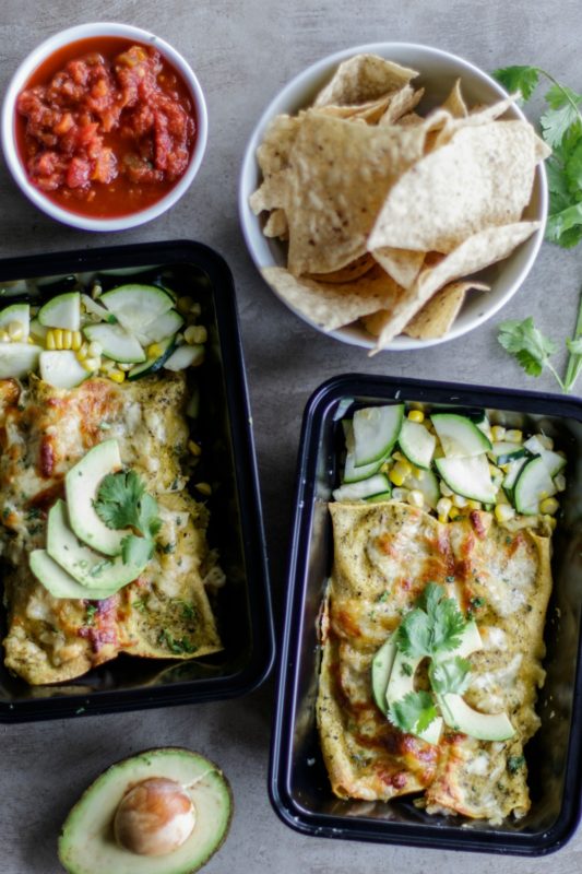 Salsa Verde Chicken Enchiladas Meal Prep