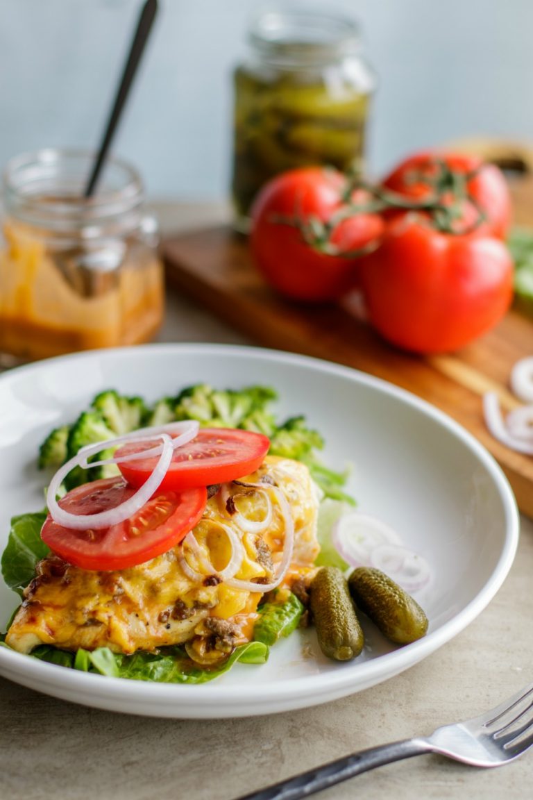 Cheeseburger Pizza Chicken Meal Prep