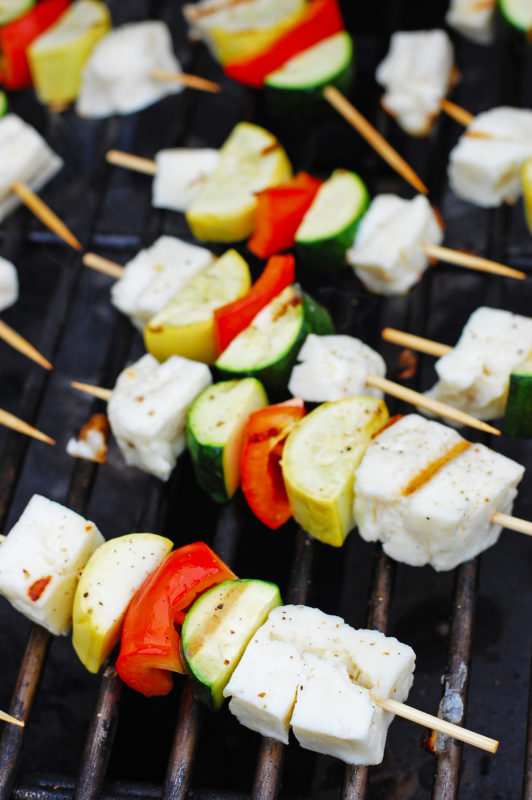 Grilled Halloumi & Summer Squash Kabob Meal Prep