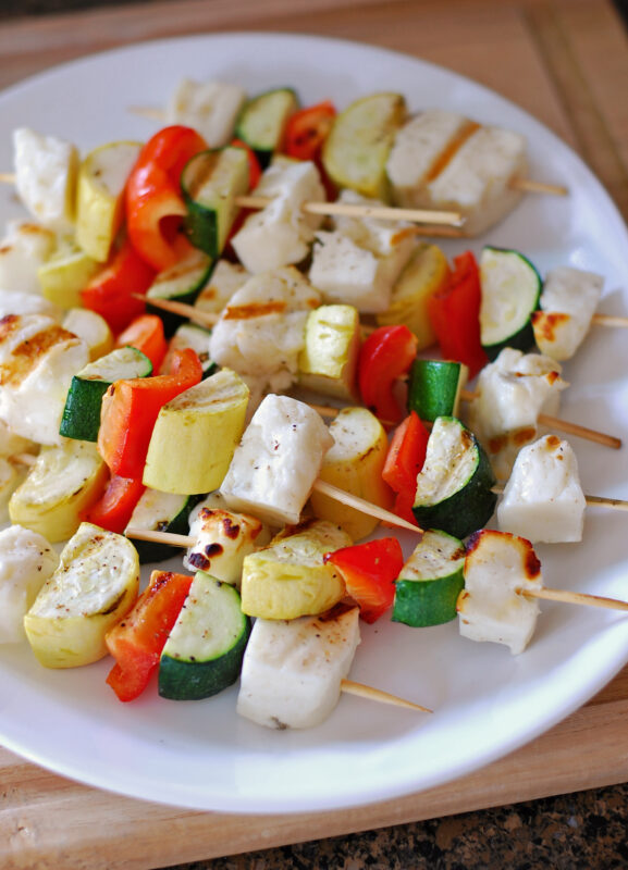 Grilled Halloumi & Summer Squash Kabob Meal Prep