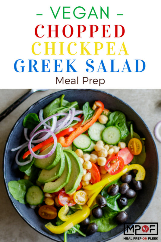 Vegan Chopped Chickpea Greek Salad Meal Prep