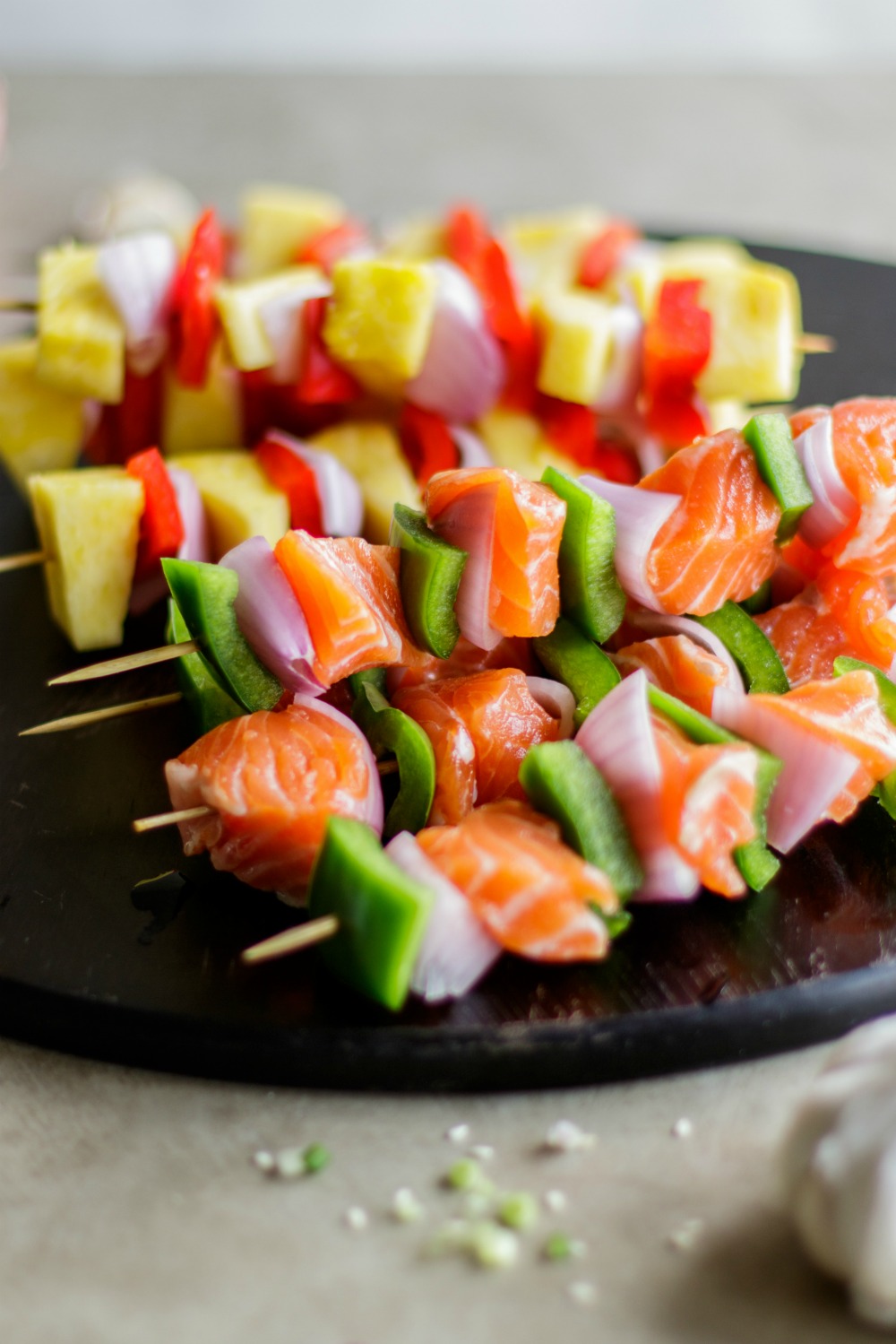Whole30 Teriyaki Salmon & Pineapple Skewer Meal Prep