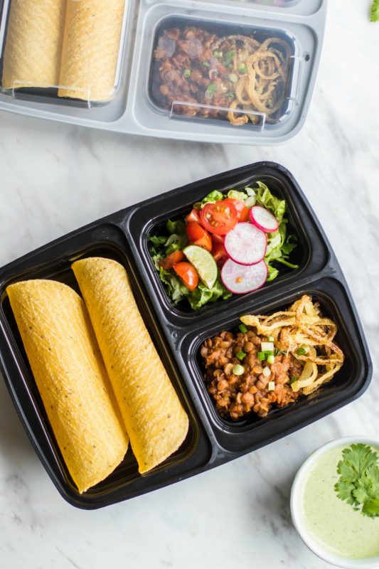 Vegan BBQ Lentil Taco Meal Prep