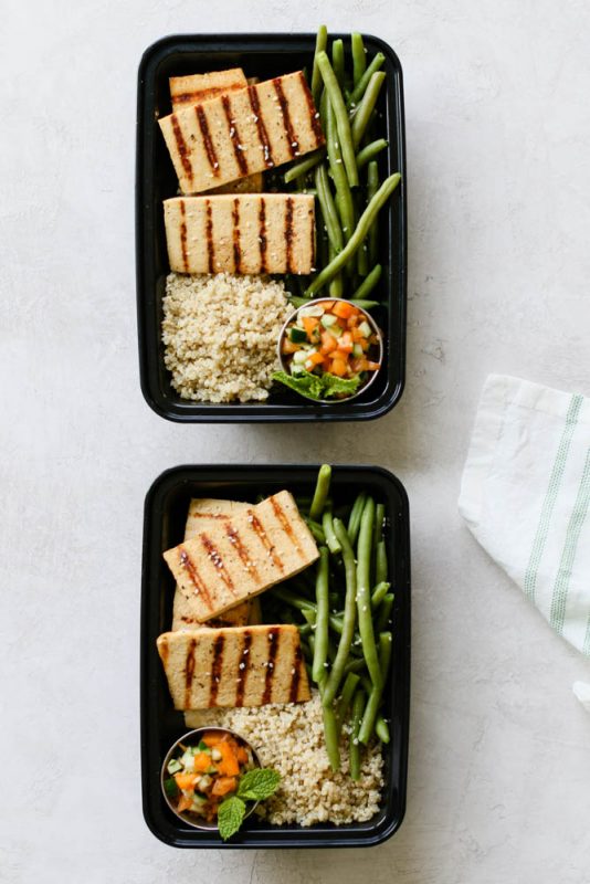 Vegan Apricot Cucumber Tofu Steak Meal Prep 