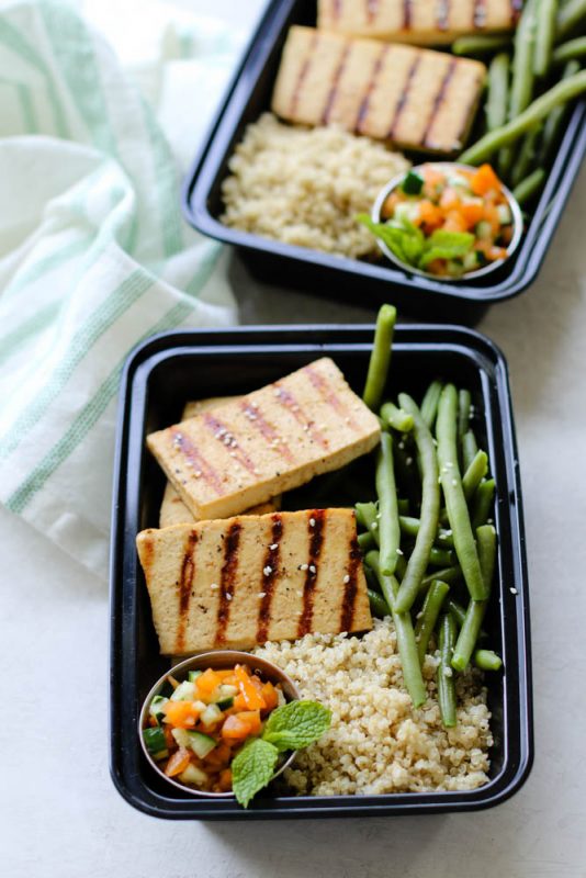 Vegan Apricot Cucumber Tofu Steak Meal Prep 