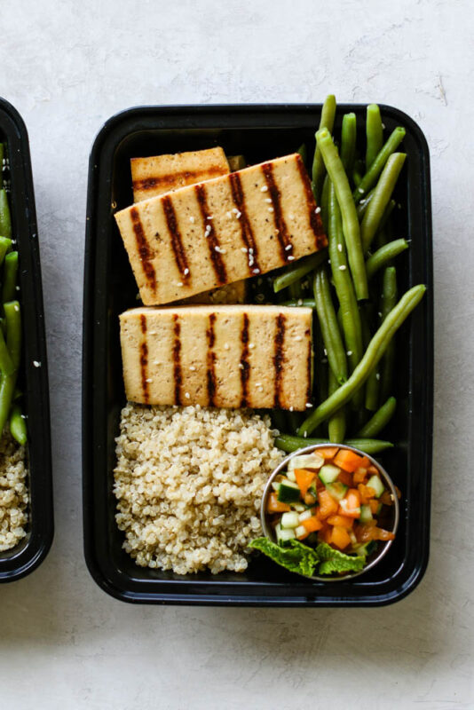 Vegan Apricot Cucumber Tofu Steak Meal Prep 