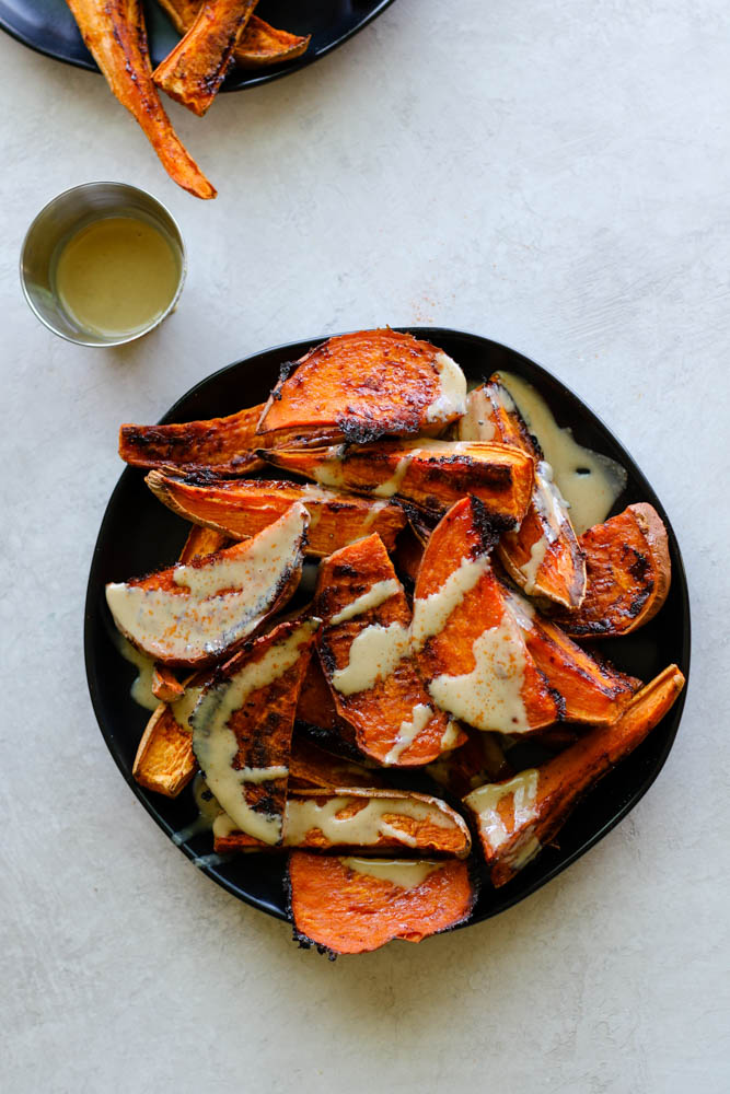 Sweet Potato Wedges With Tahini