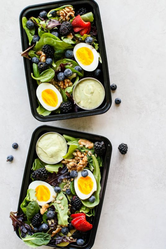 Summer Breakfast Salad with Avocado Dressing-3